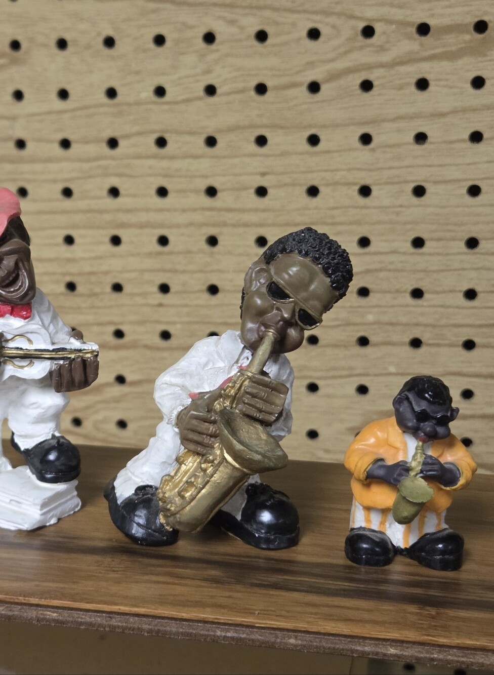 Vintage Black American Musical Jazz Band 5 Piece Painted Resin Musicians
